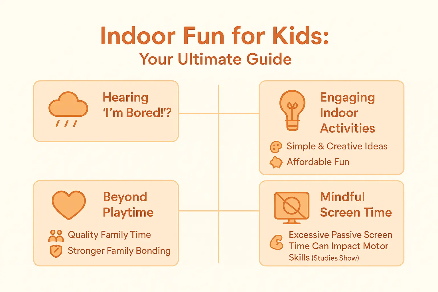 Heartwarming image showing kids playing with household items demonstrating emotional connection and joy created by indoor activities for kids for family bonding and storytelling