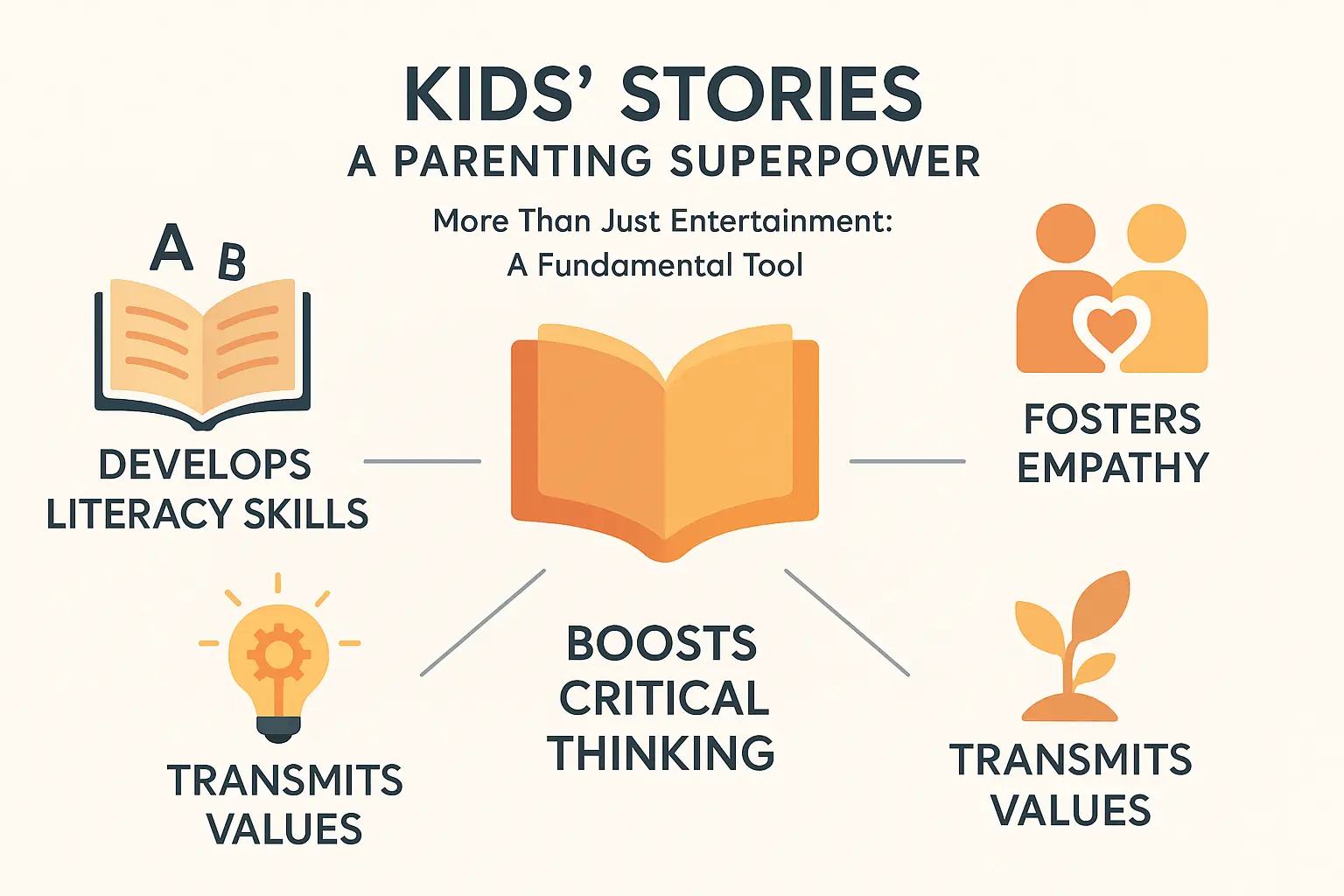 Heartwarming image showing A parent reading a story to a child under a cozy blanket demonstrating emotional connection and joy created by kids stories for family bonding and storytelling