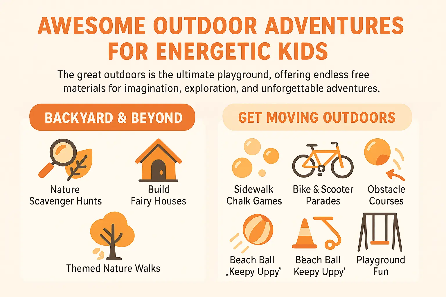 Heartwarming image showing Kids playing outdoors with chalk games and scavenger hunt items demonstrating emotional connection and joy created by kids activities for family bonding and storytelling