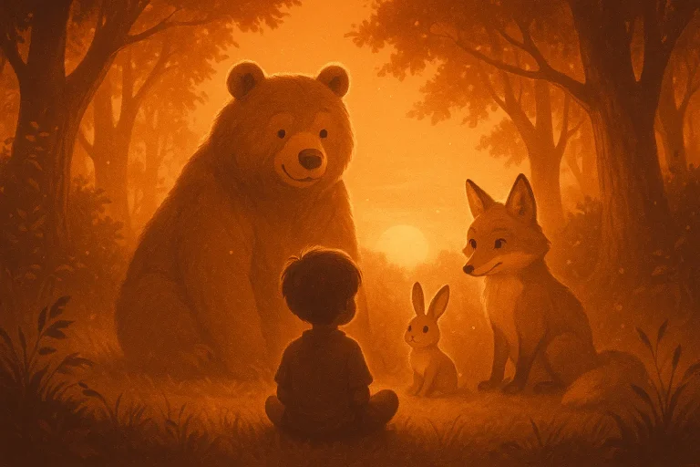 Heartwarming image showing Featured image for animal stories for kids article demonstrating emotional connection and joy created by animal stories for kids for family bonding and storytelling