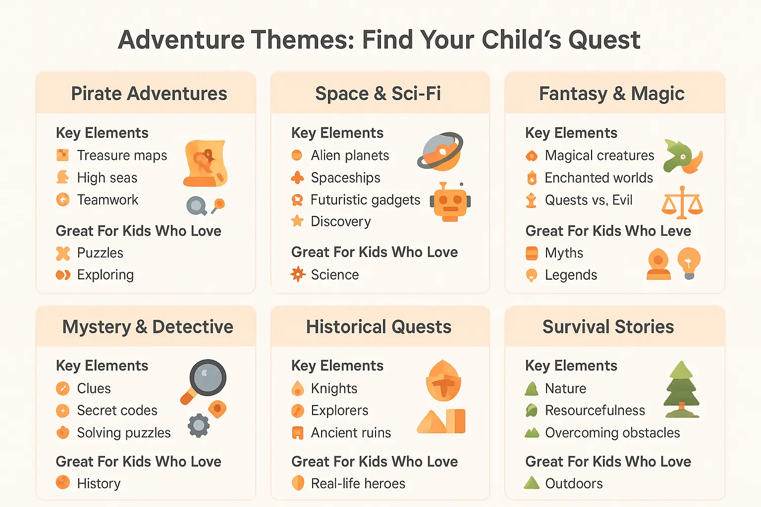 Adventure themes visual guide