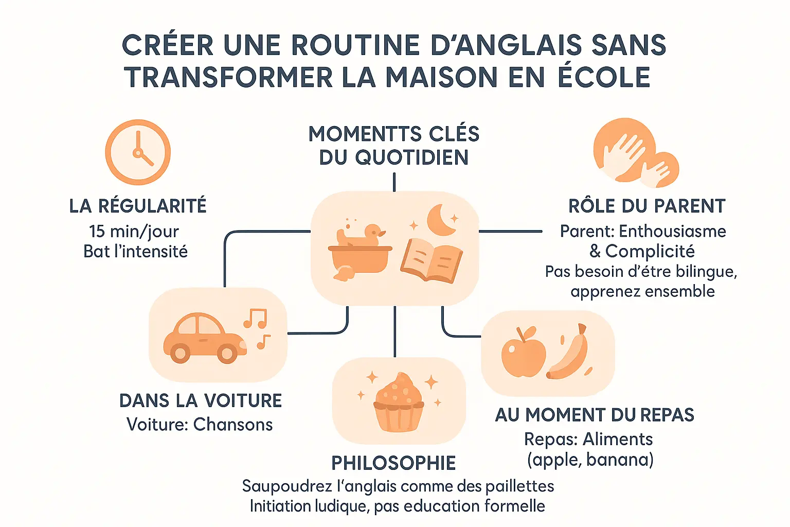 Enfant apprenant l'anglais de manière ludique à la maison