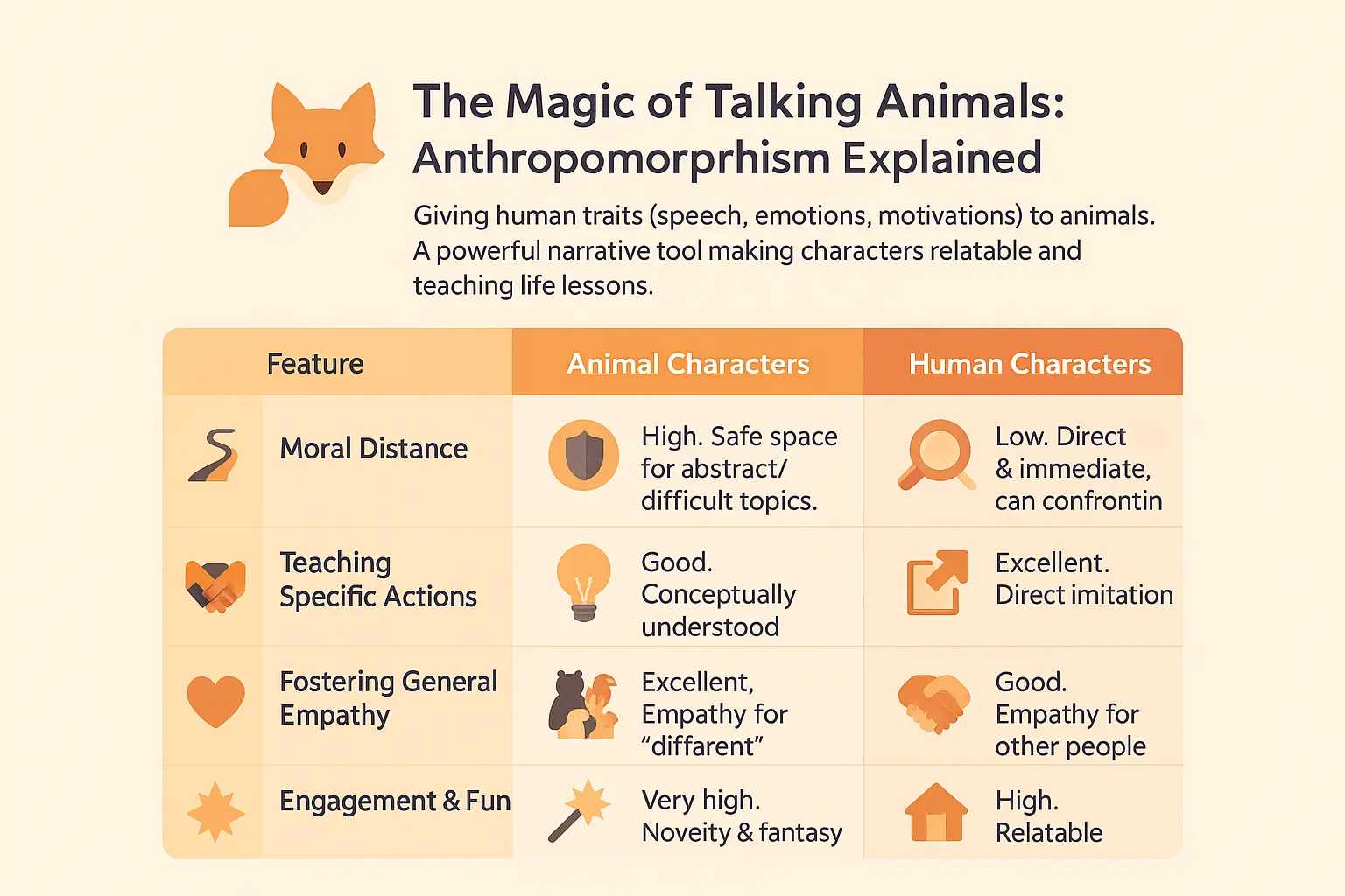 Animal vs Human characters in children's literature