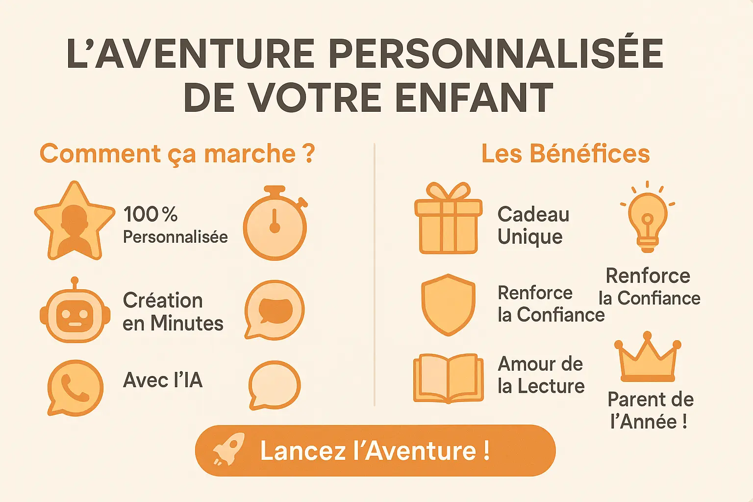 Enfant riant en lisant une histoire personnalisée