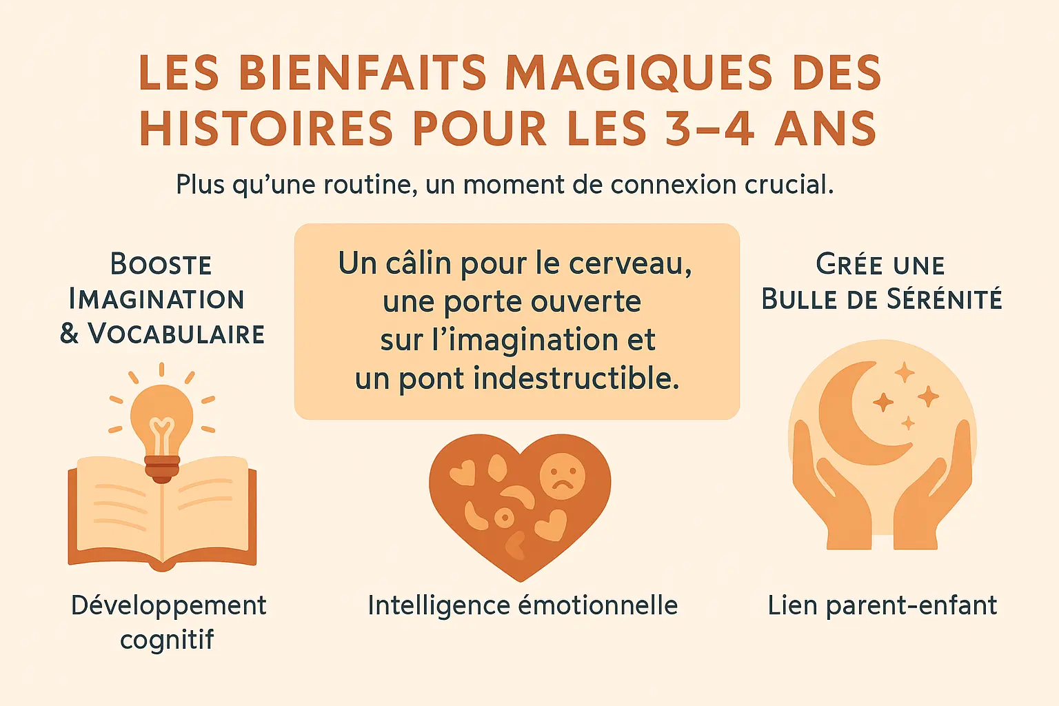 Illustration des bienfaits des histoires pour les enfants de 3 à 4 ans