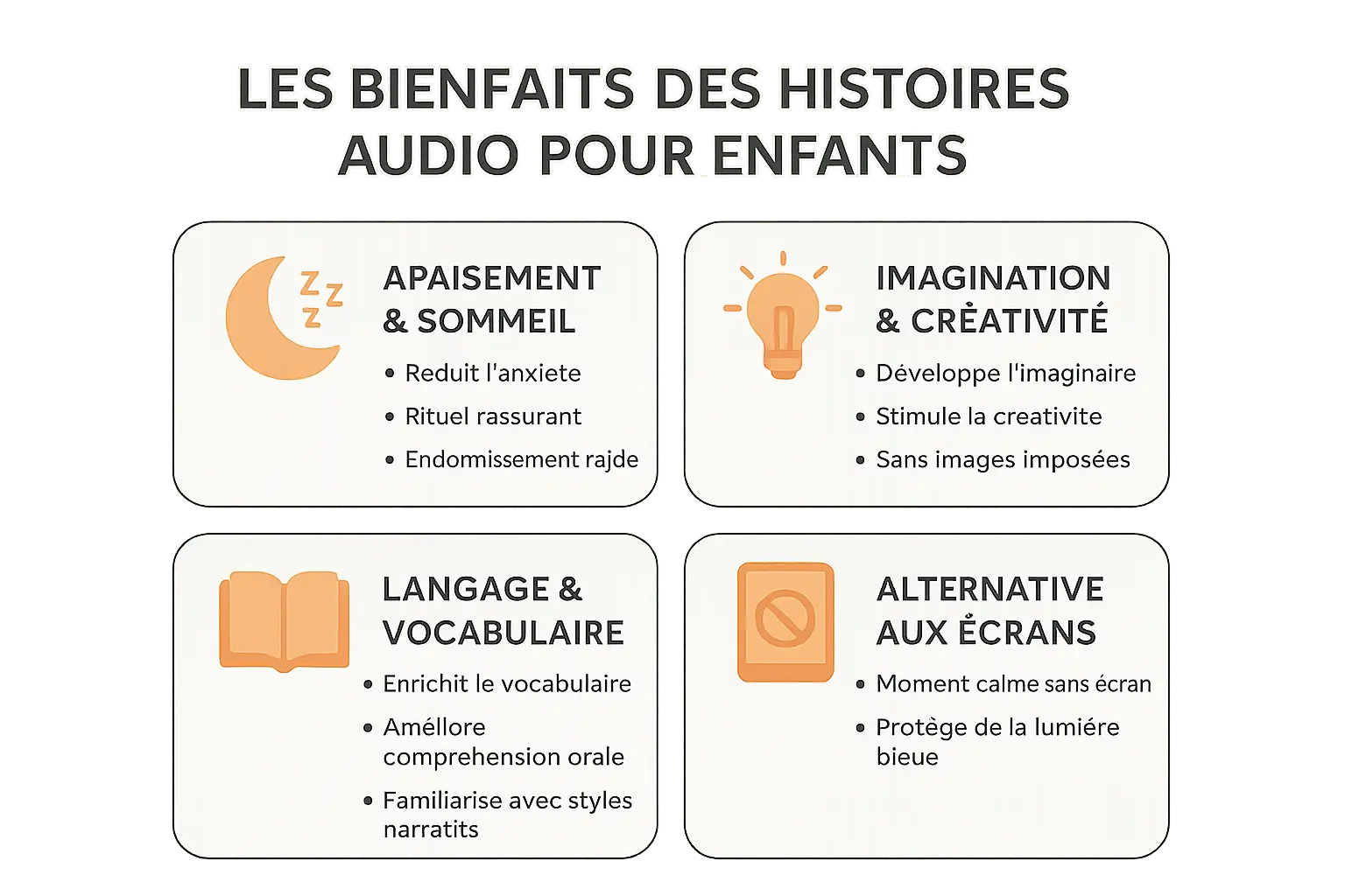 Enfant écoutant une histoire audio avant le coucher