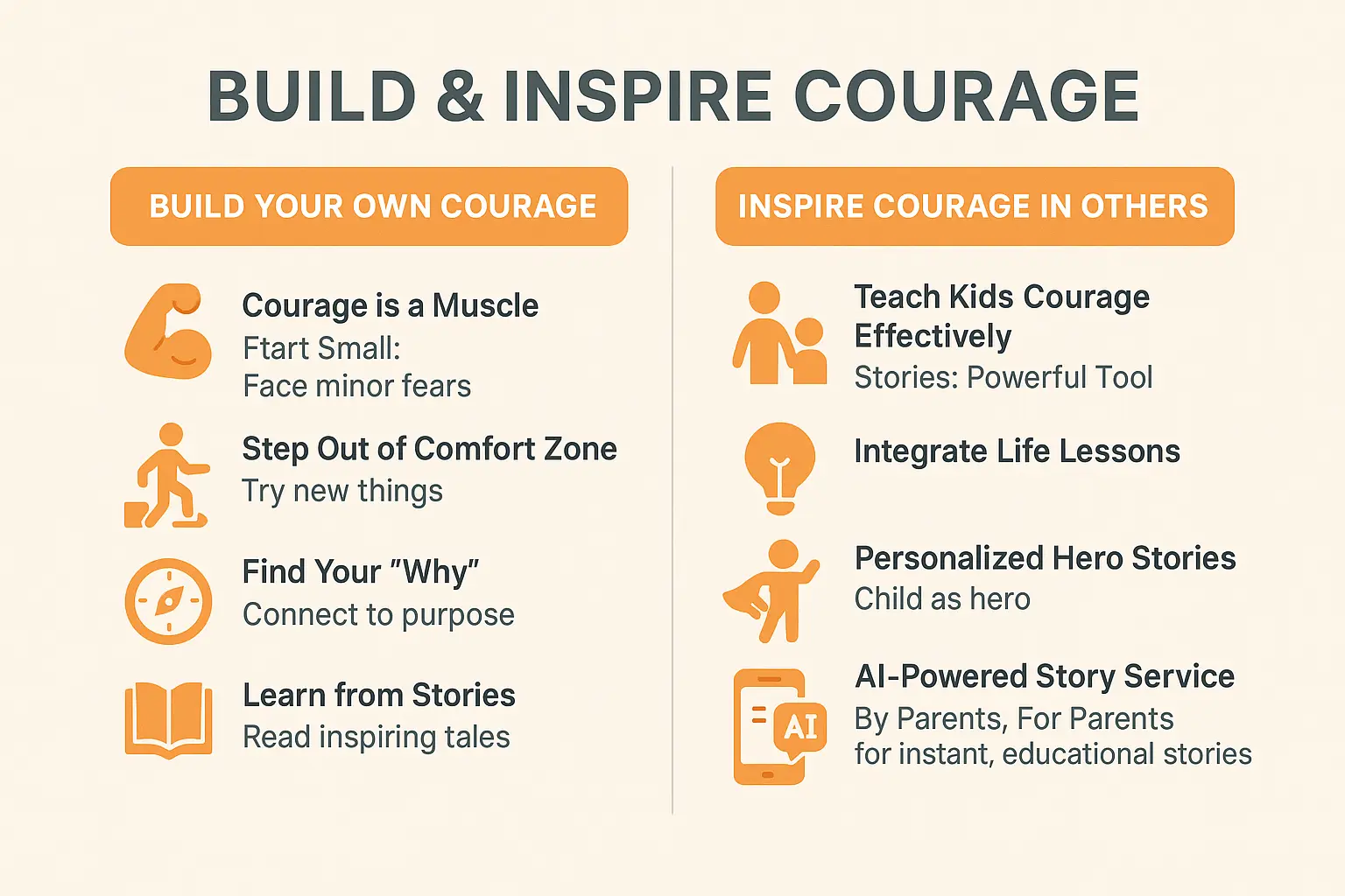 Courage building illustration