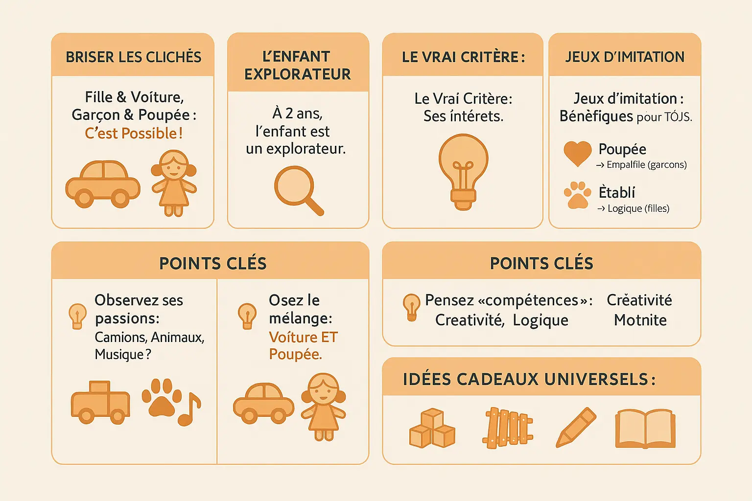 Enfants jouant avec des jouets non genrés