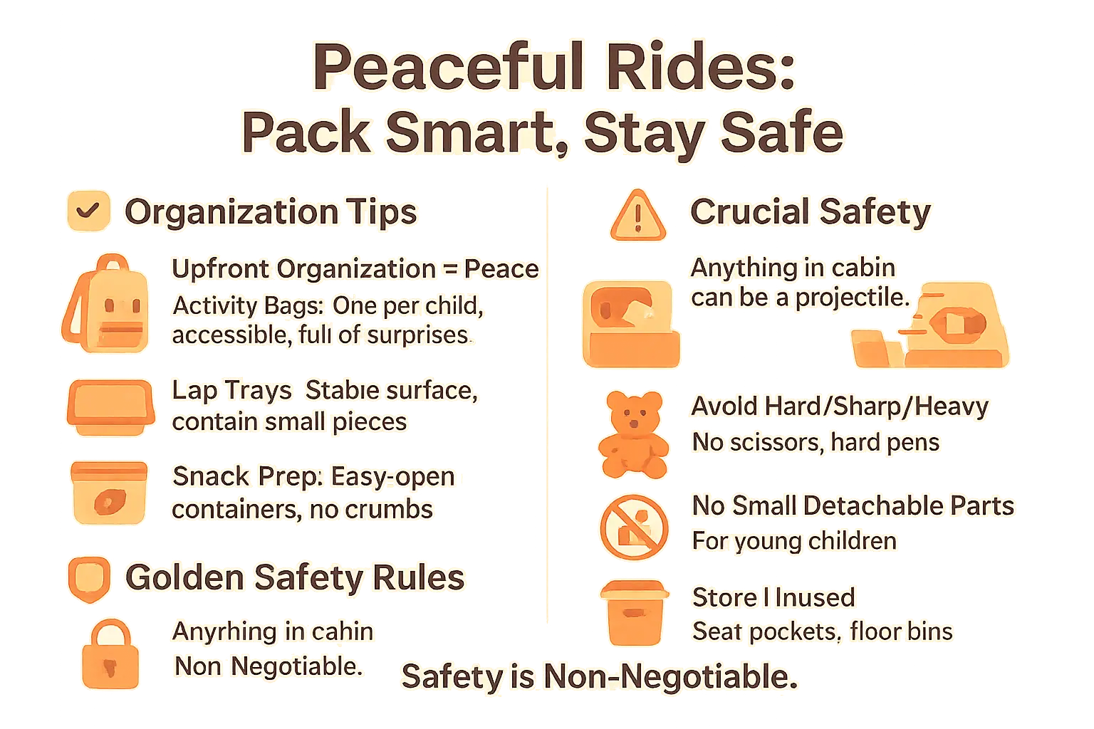 Car travel safety and organization tips for families