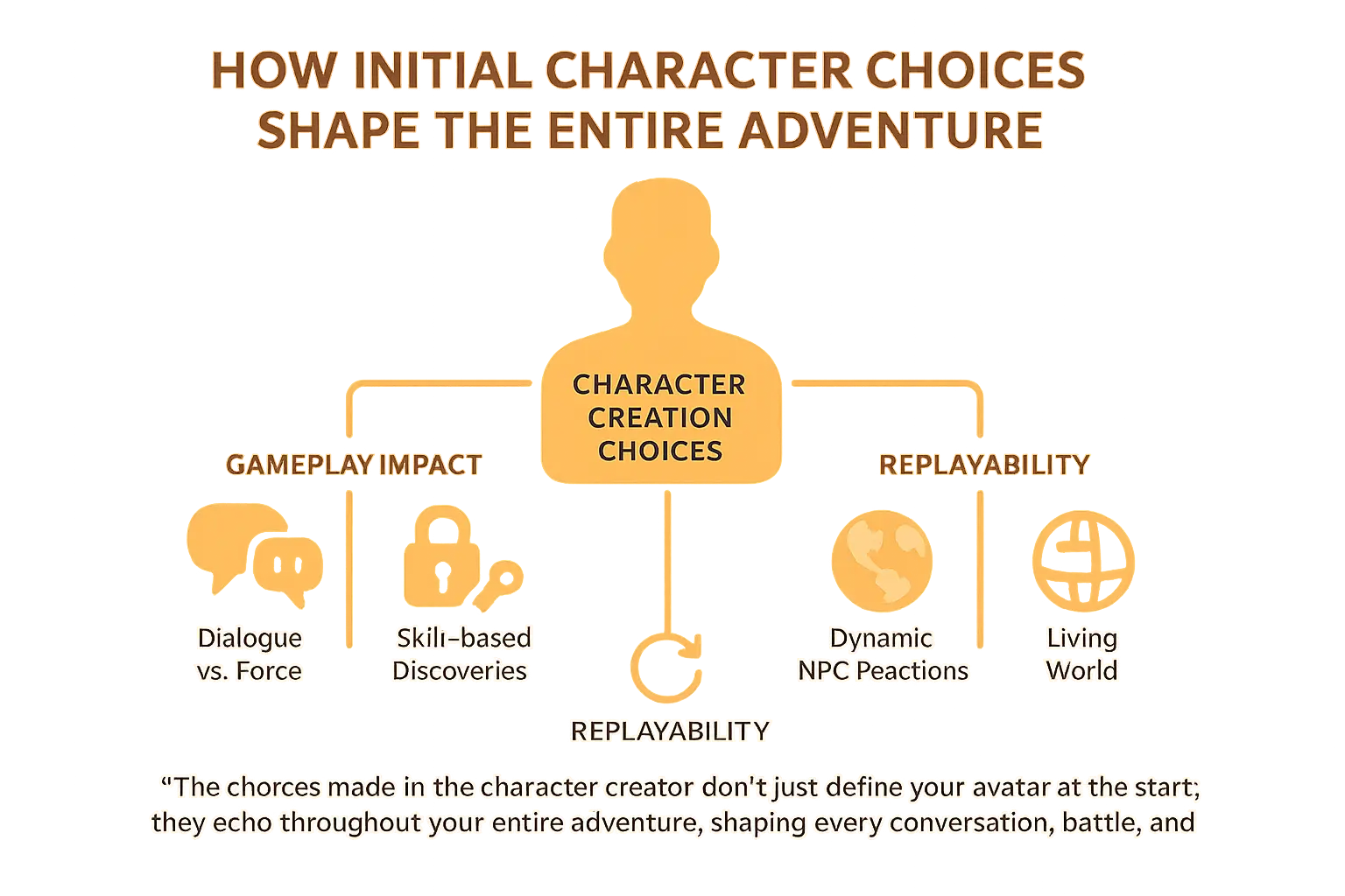 Character customization impacting gameplay and narrative