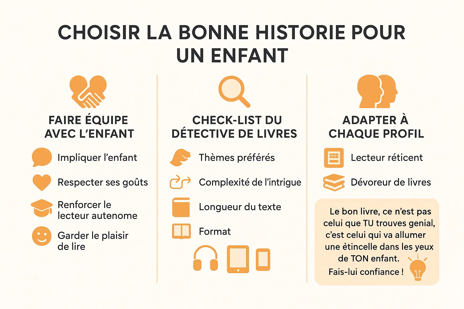 Illustration d'un parent et d'un enfant choisissant un livre ensemble