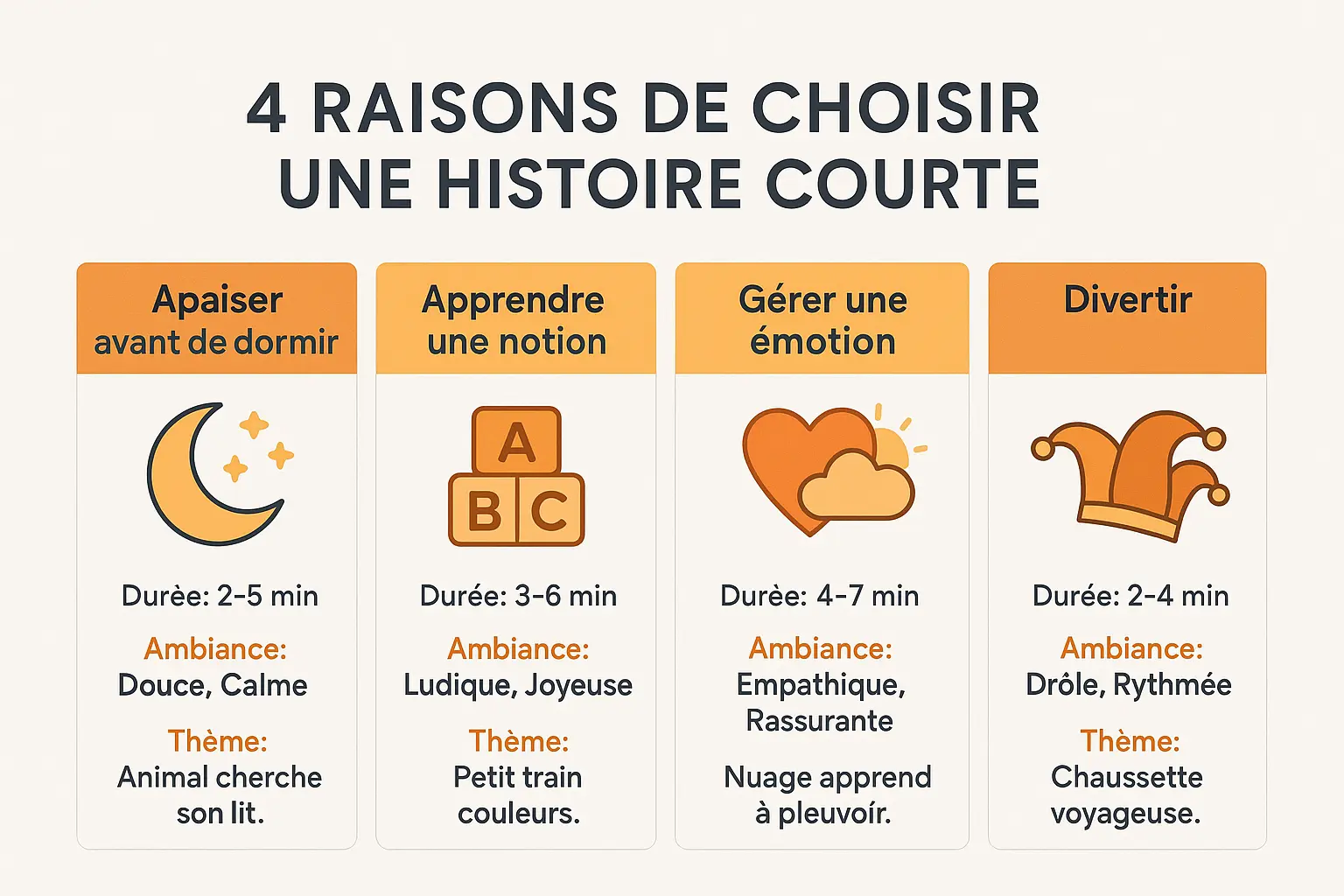 Illustration du choix d'une histoire courte pour enfant