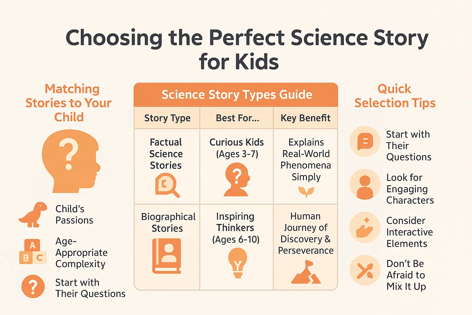 Heartwarming image showing Illustration of <strong>choosing science stories for kids</strong> demonstrating emotional connection and joy created by science stories for kids for family bonding and storytelling