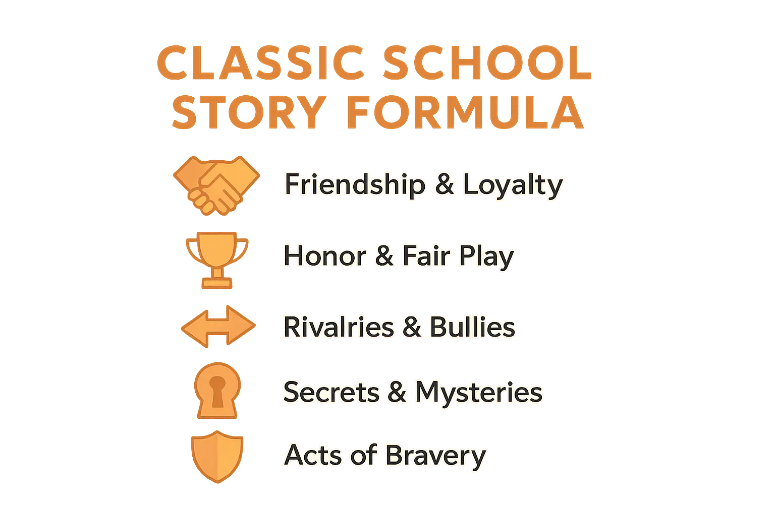 Classic school story elements visualized