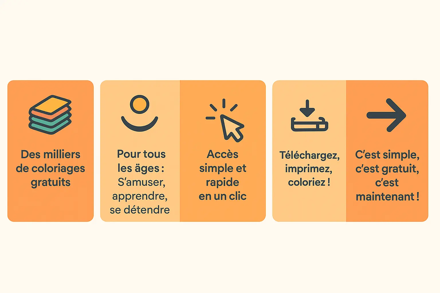 Coloriages gratuits - Appel à l'action visuel