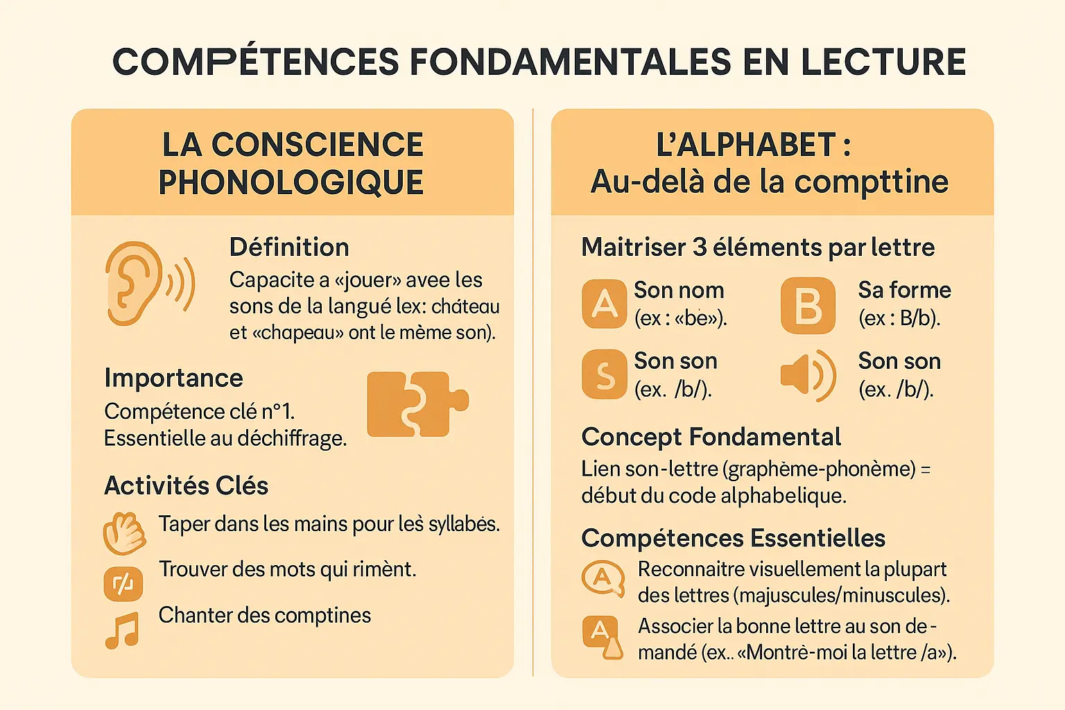 Compétences fondamentales en lecture