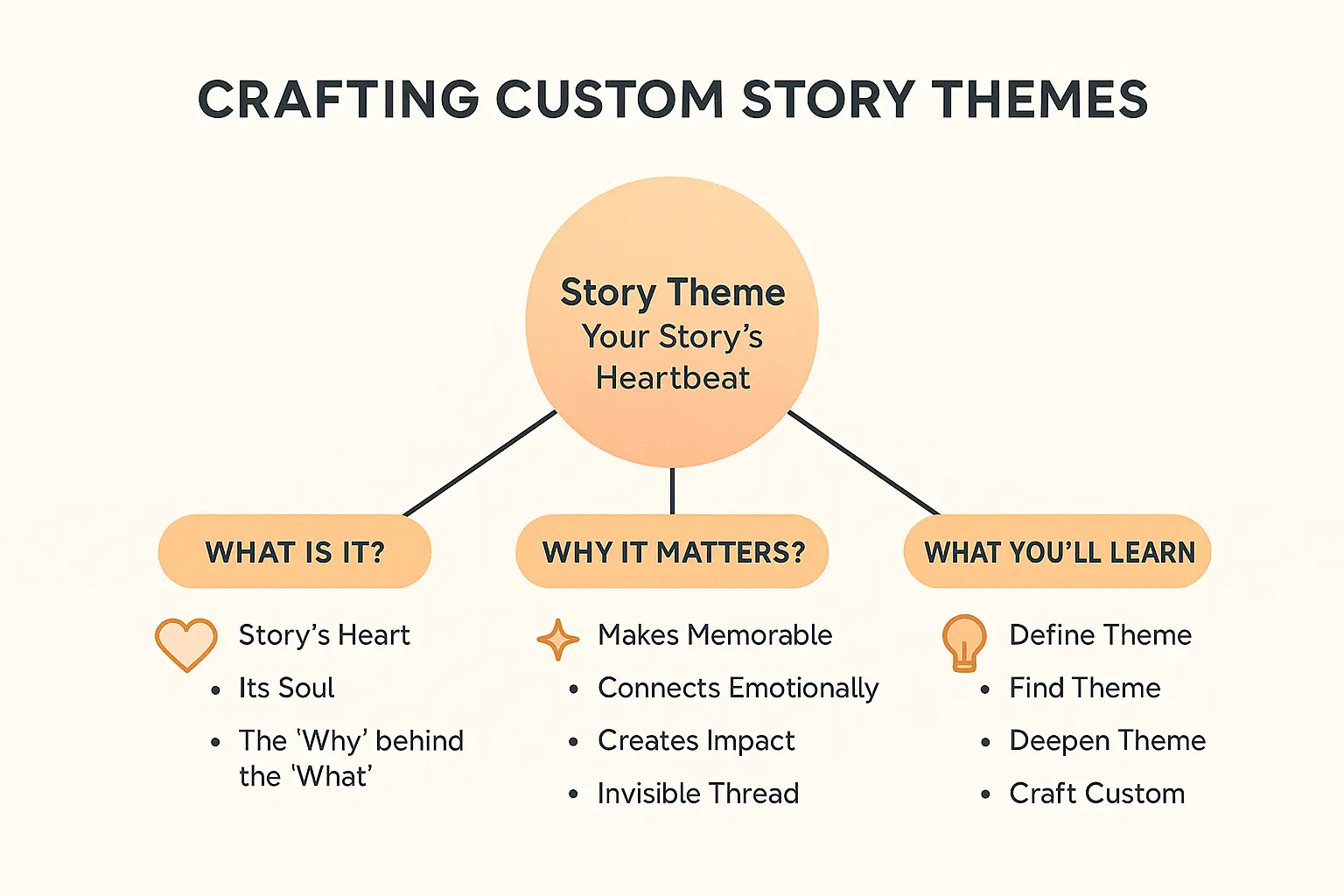 unlock your story’s theme: custom themes that resonate 1 Crafting custom story themes infographic
