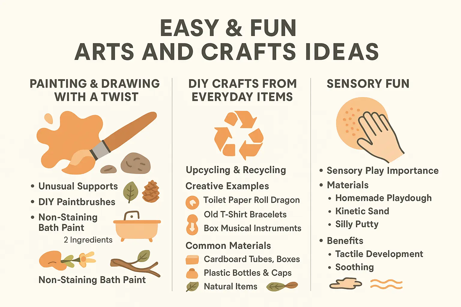 Creative kids crafting with natural materials