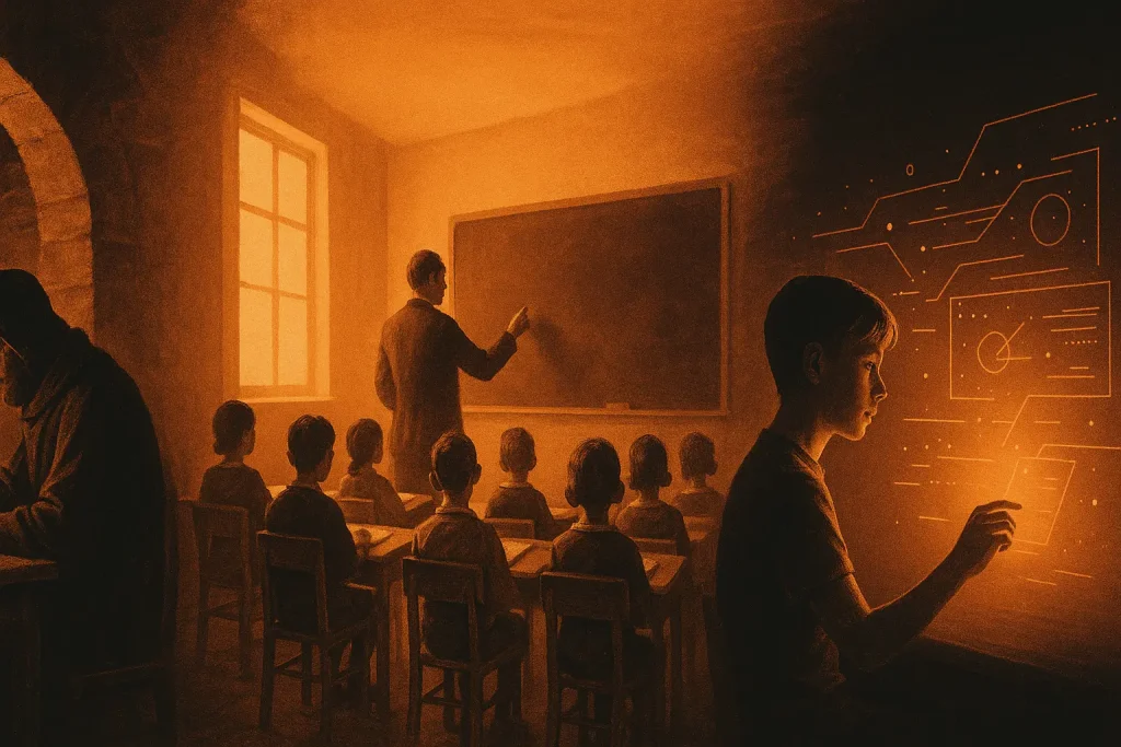 Histoire de l&rsquo;école : de Charlemagne à l&rsquo;IA 🚀