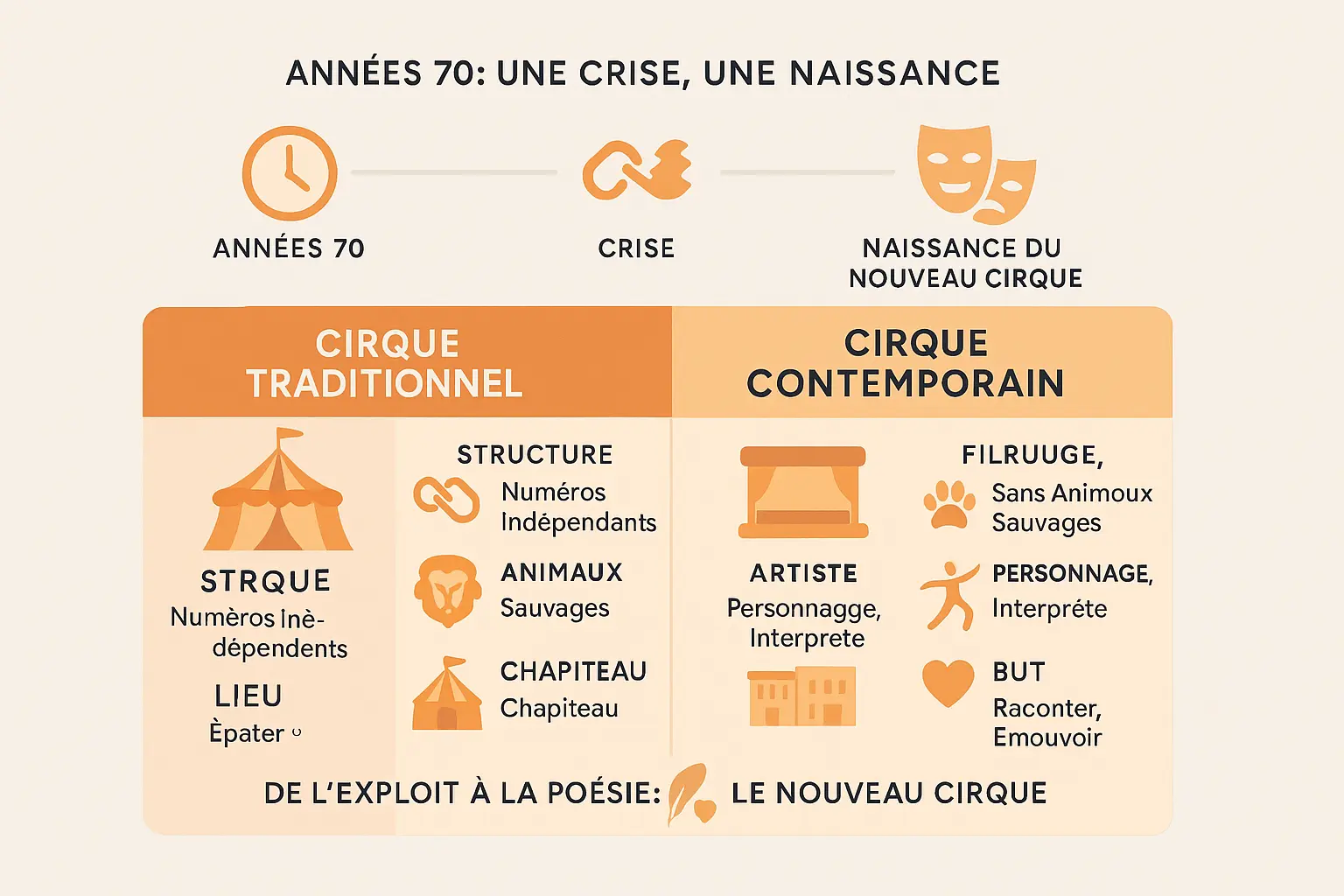 Évolution du cirque traditionnel au contemporain