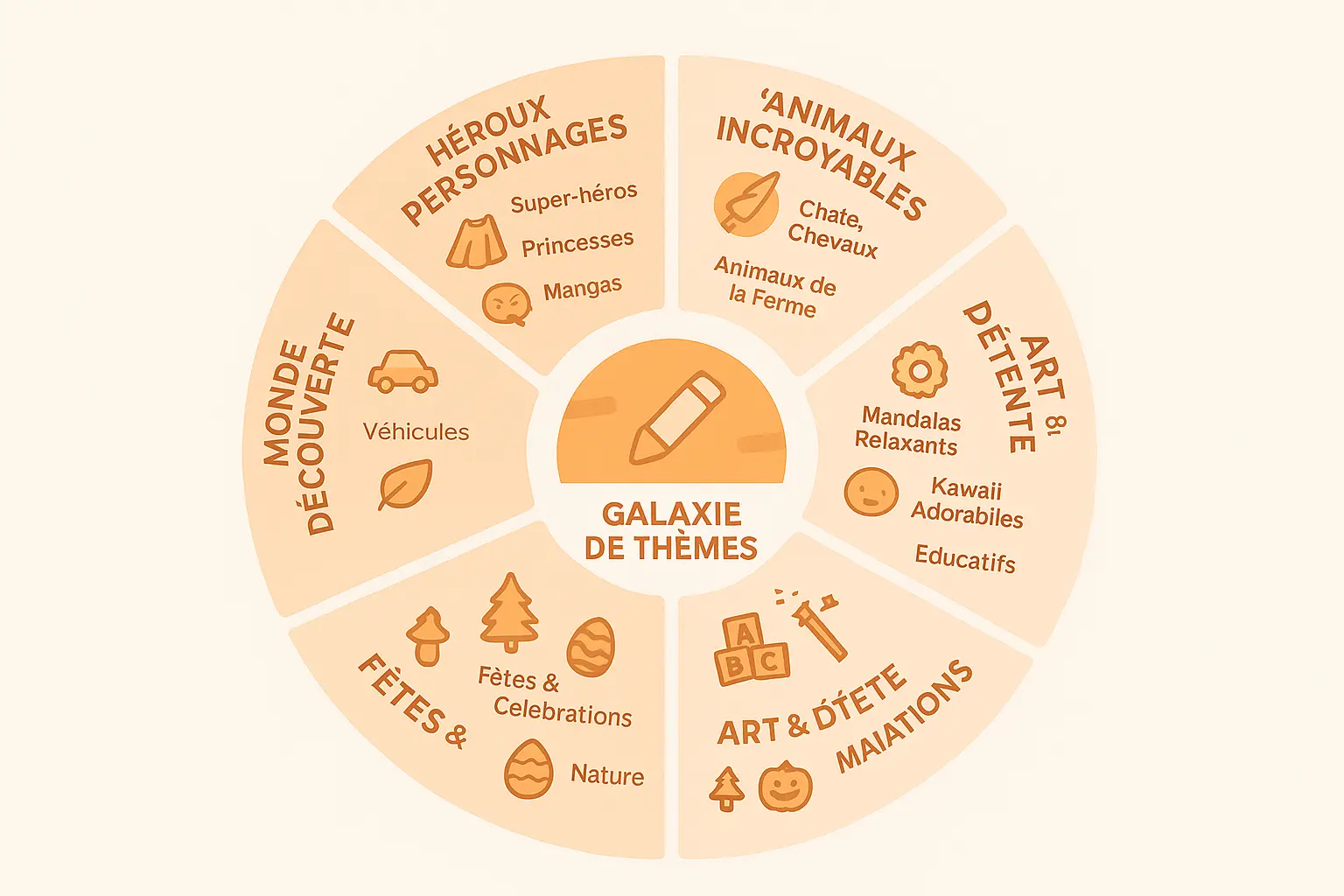 Illustration d'une galaxie de thèmes de coloriages