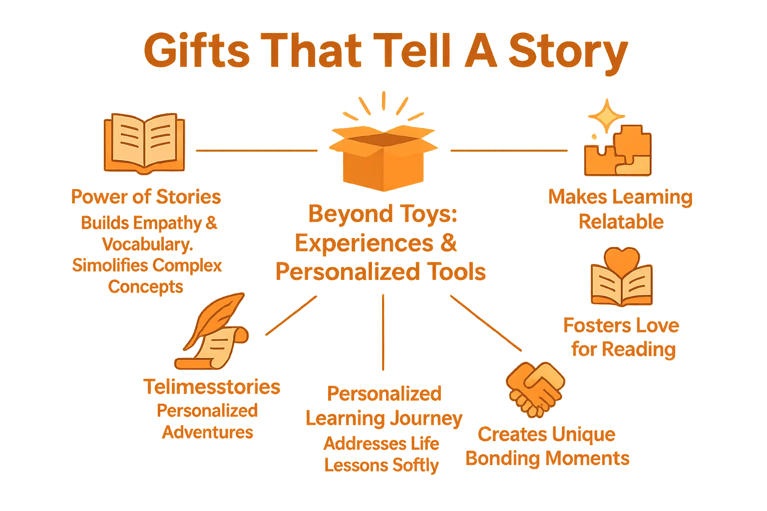 Infographic showing benefits of personalized stories for children