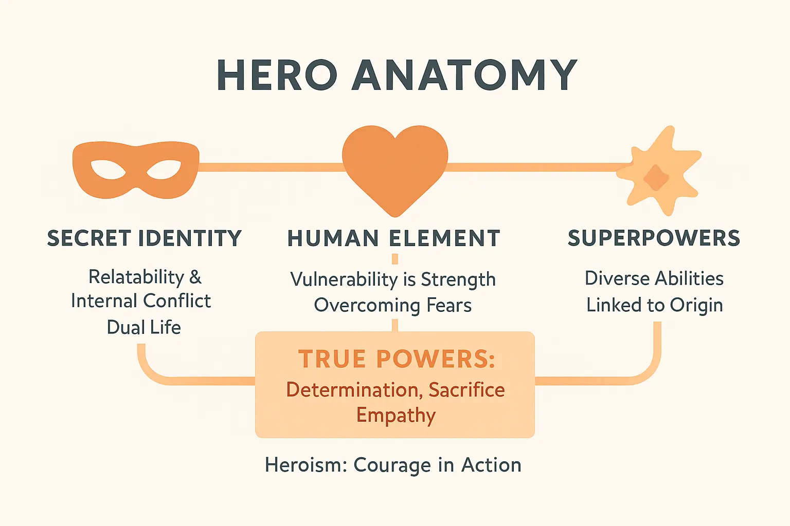 Illustration of superhero anatomy beyond powers
