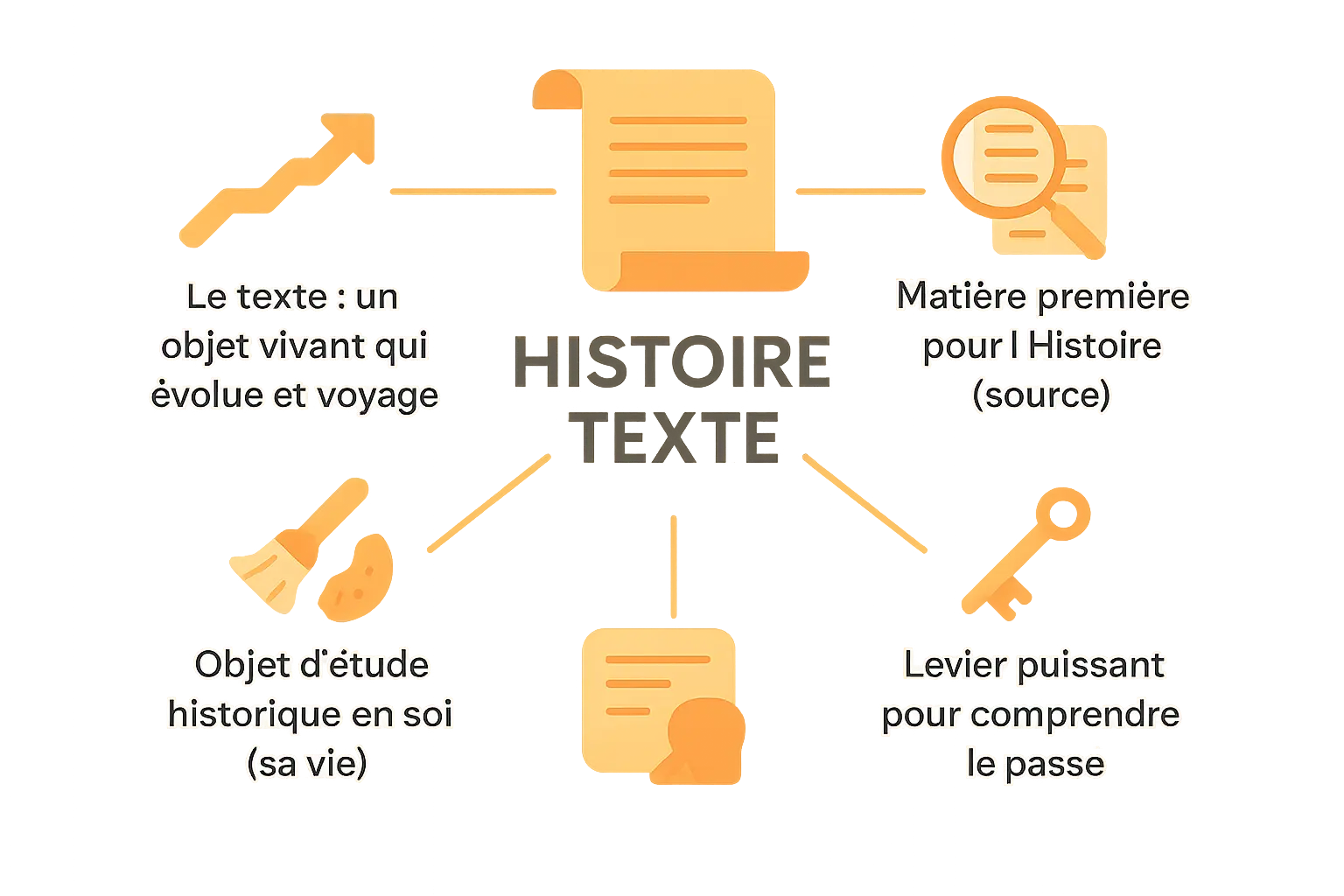 Illustration sur l'histoire du texte