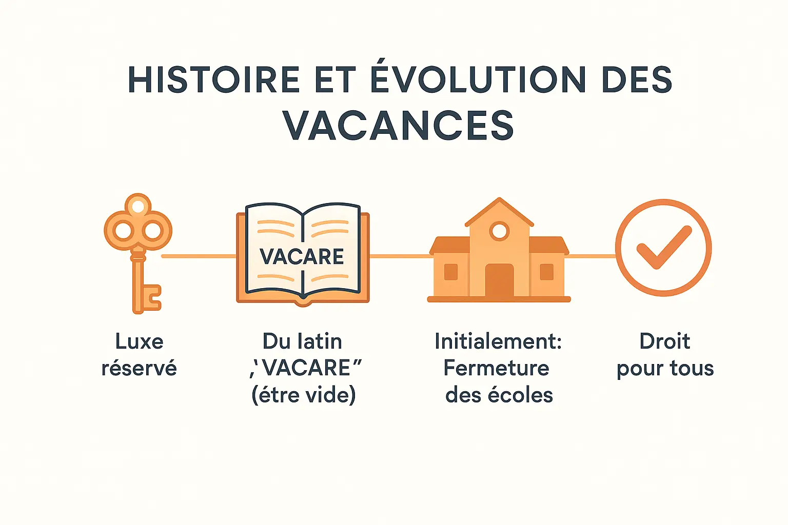 Illustration d'un voyage dans le temps sur l'histoire des vacances