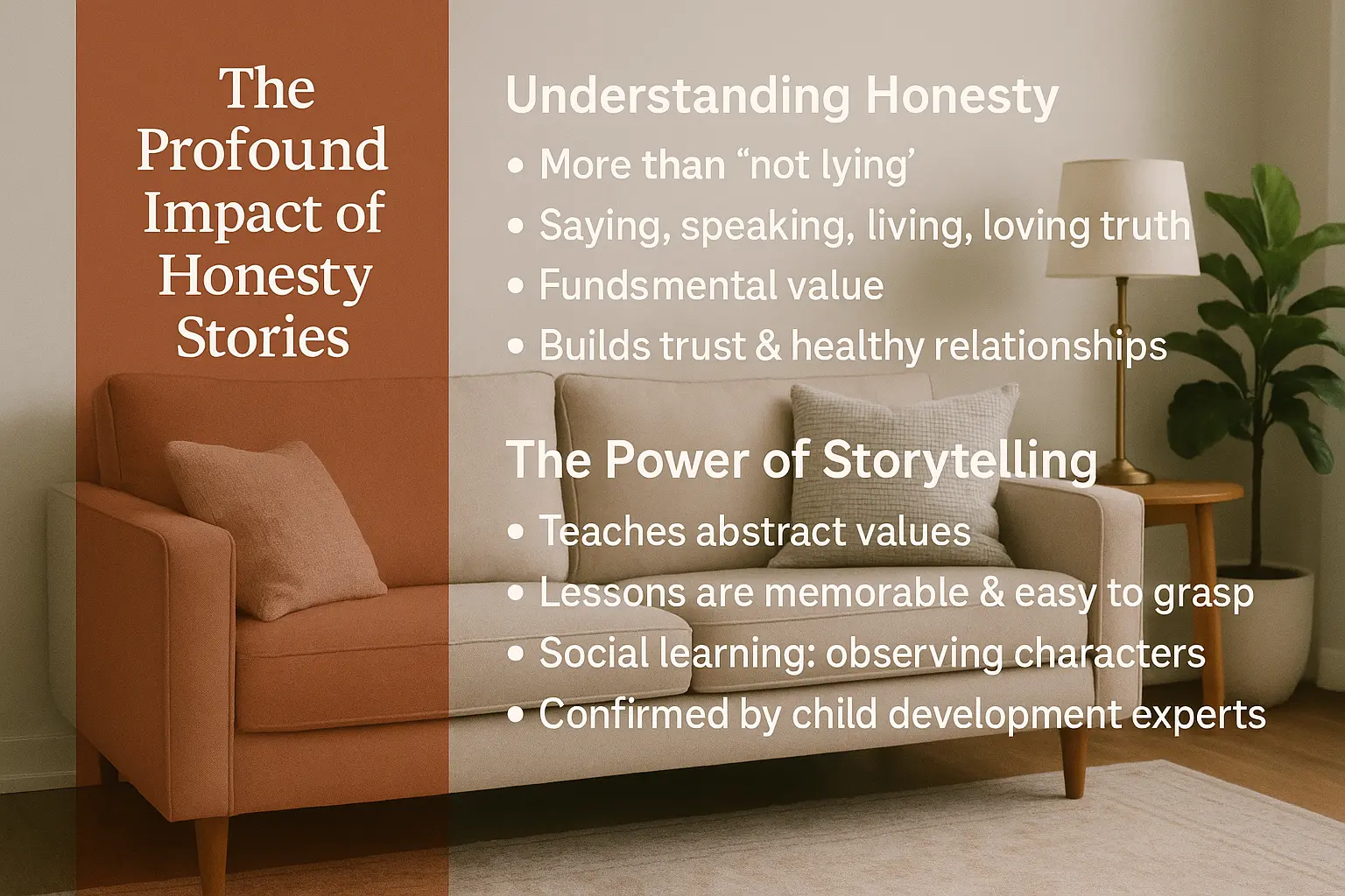 Illustration showing the impact of honesty stories on children's development