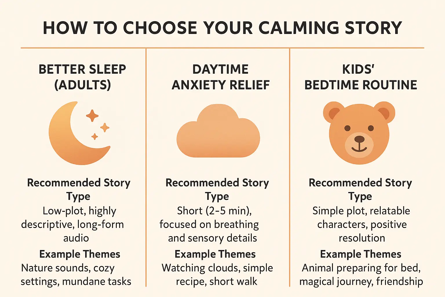 how to choose your calming story