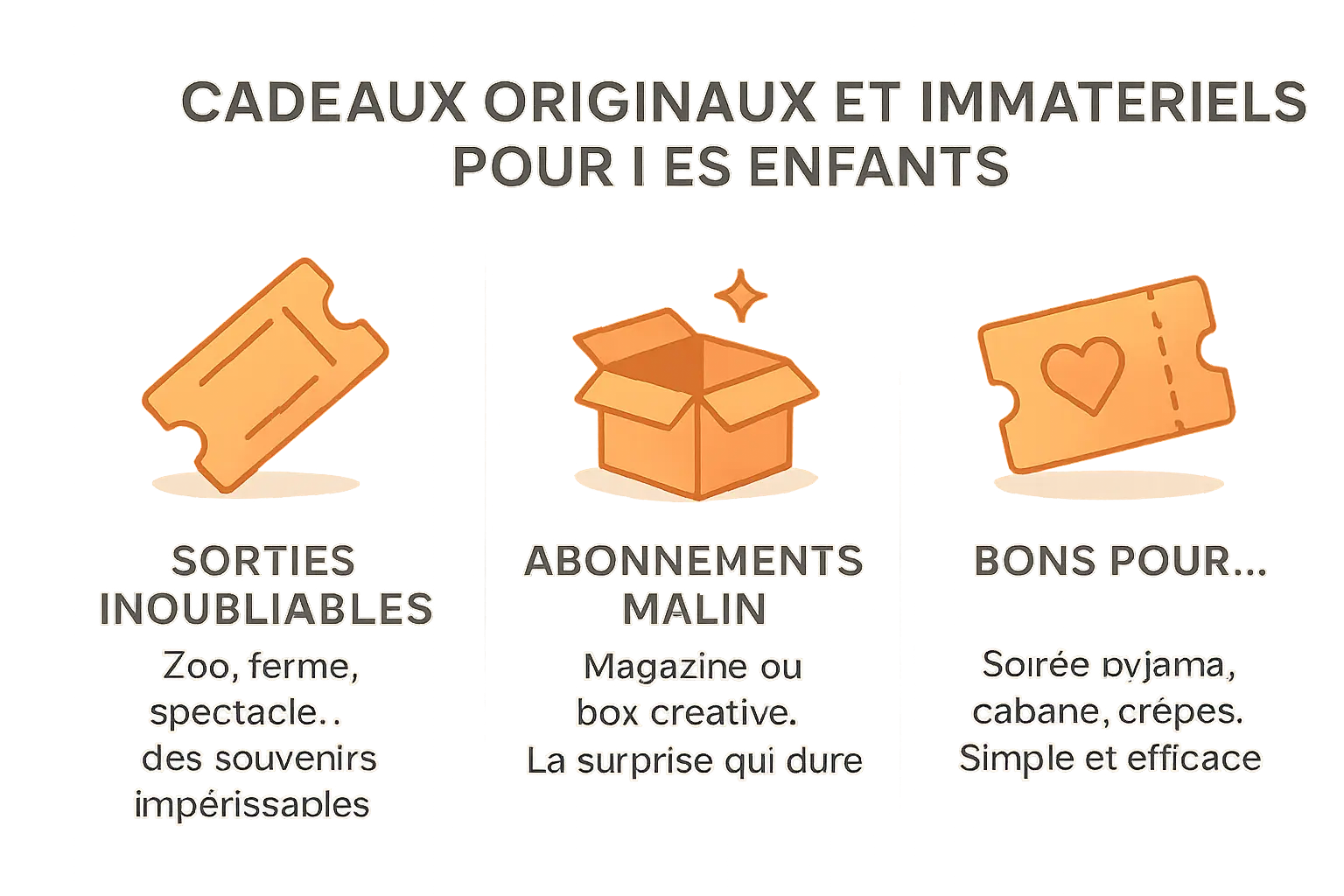 Idées cadeaux non-matérielles pour enfants