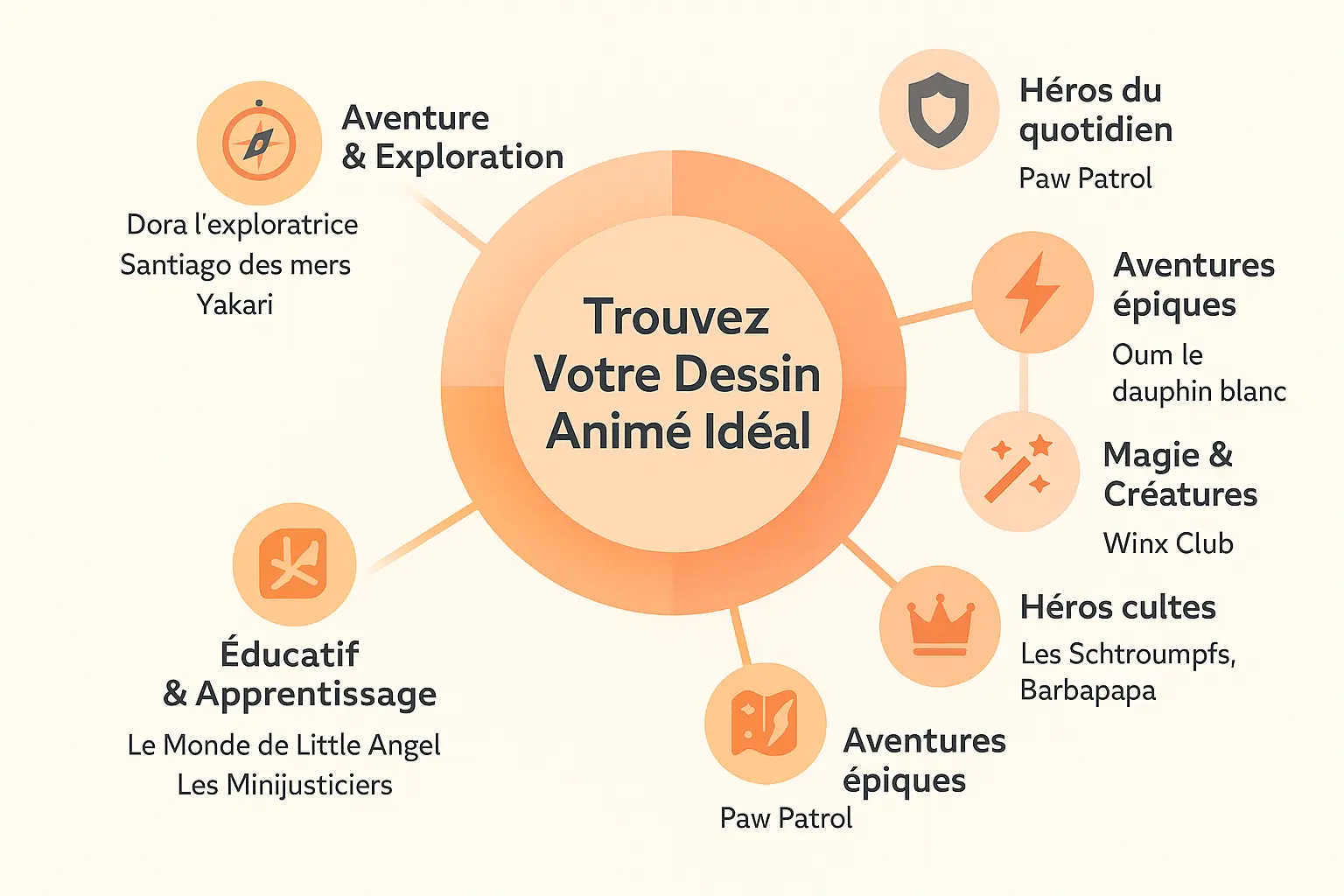 Guide thématique des dessins animés pour enfants