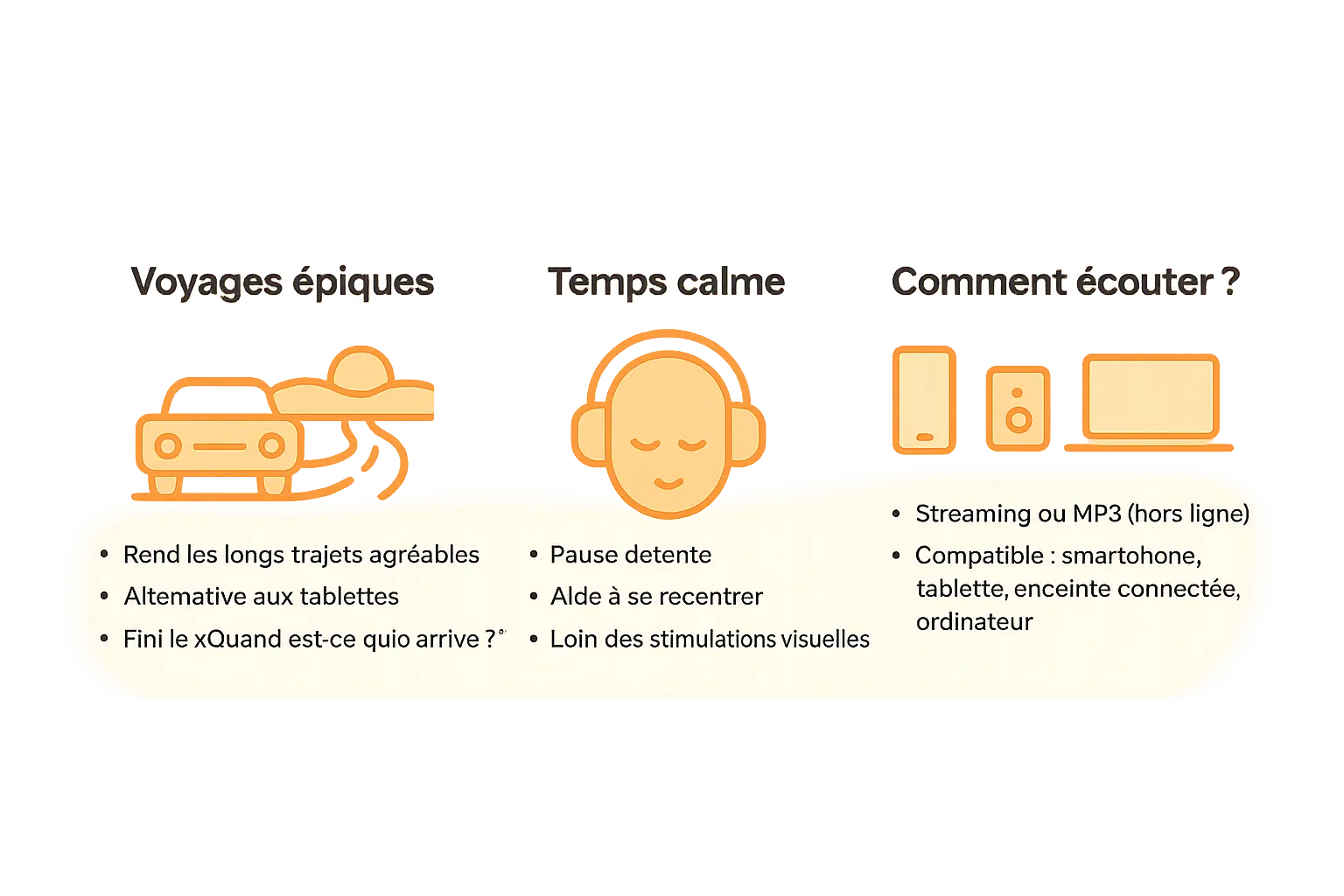 Illustration des bienfaits des histoires audio pour enfants