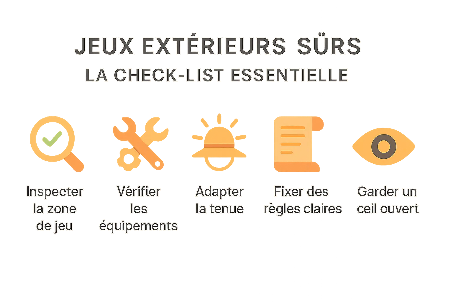Check-list sécurité jeux extérieurs enfants