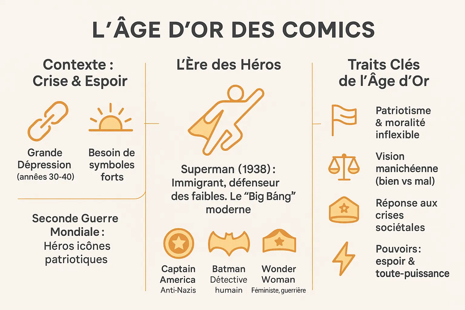 Illustration de l'âge d'or des comics