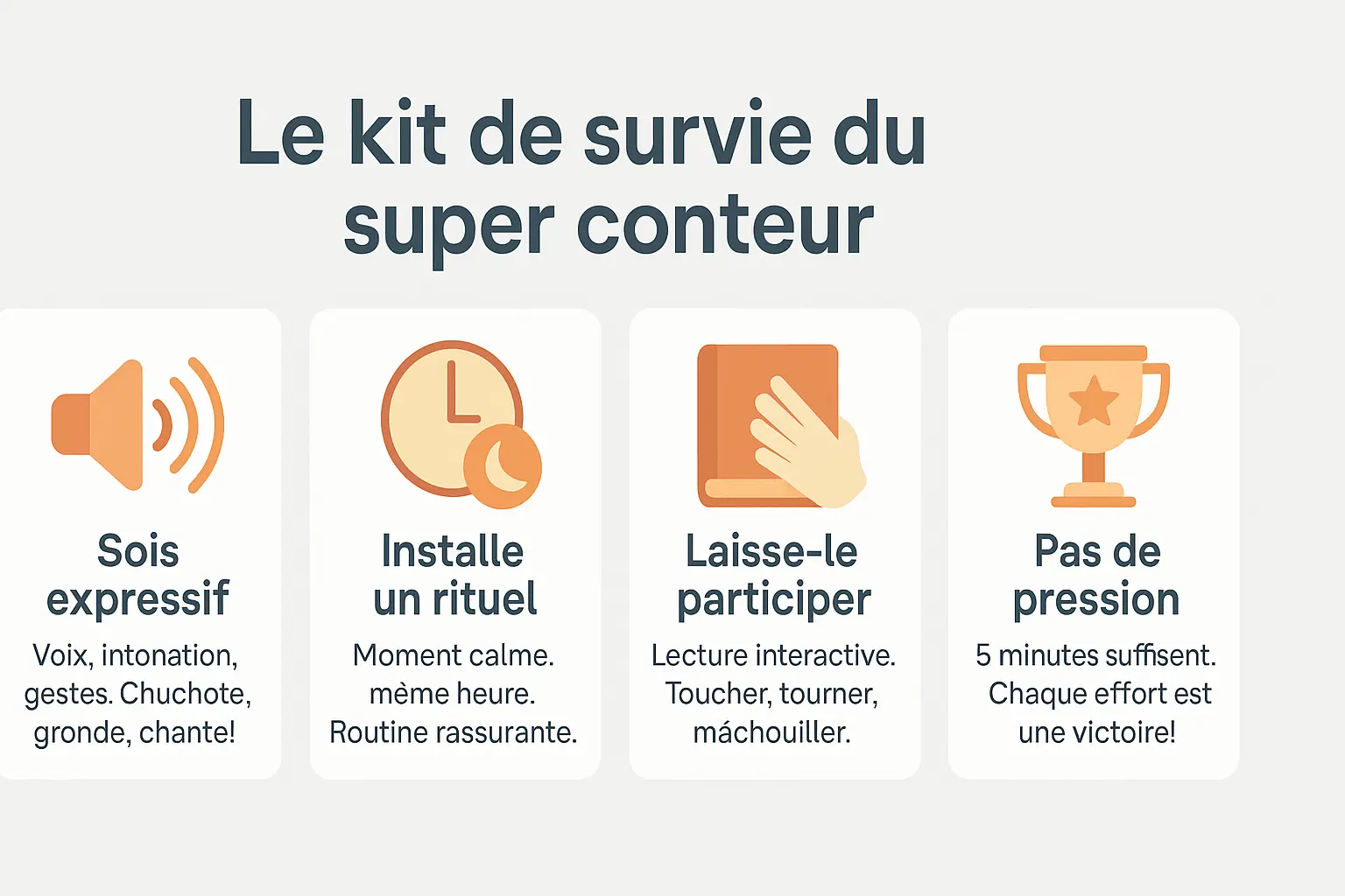 Le kit de survie du super conteur : livres sensoriels, accessoires et moments complices