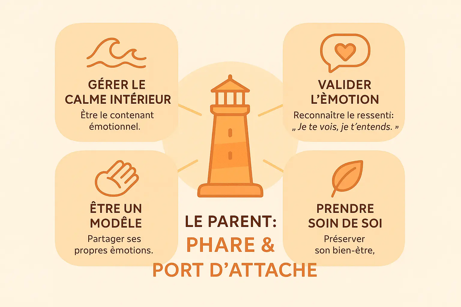 Parent et enfant main dans la main, symbolisant l'ancrage émotionnel