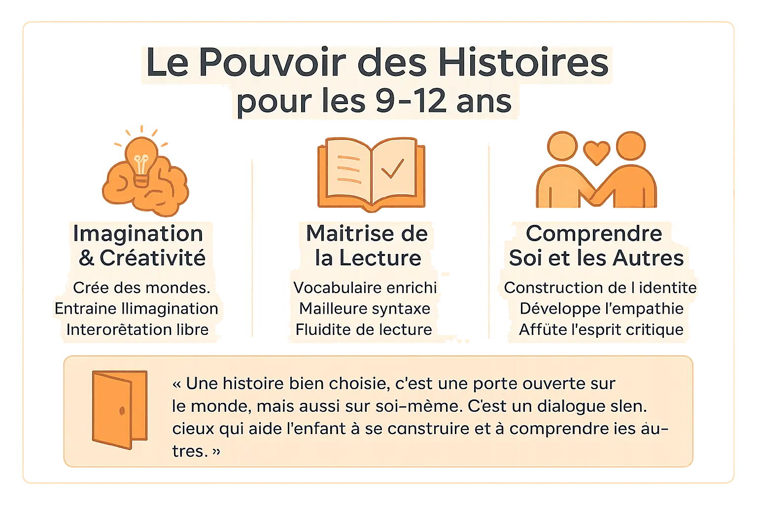 Enfant lisant un livre, plongé dans un monde imaginaire