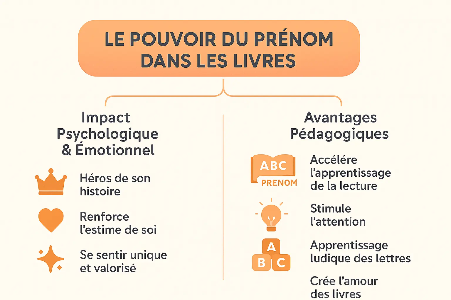 Un enfant souriant en train de lire un livre personnalisé avec son prénom