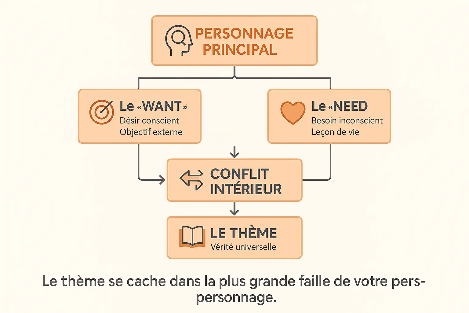 le theme arc de personnage infographie