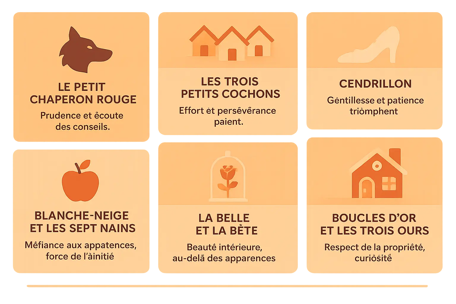 Illustration des leçons de vie tirées des contes classiques