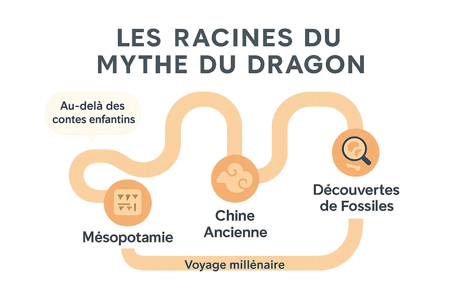 Illustration d'un dragon mythologique entouré de symboles anciens