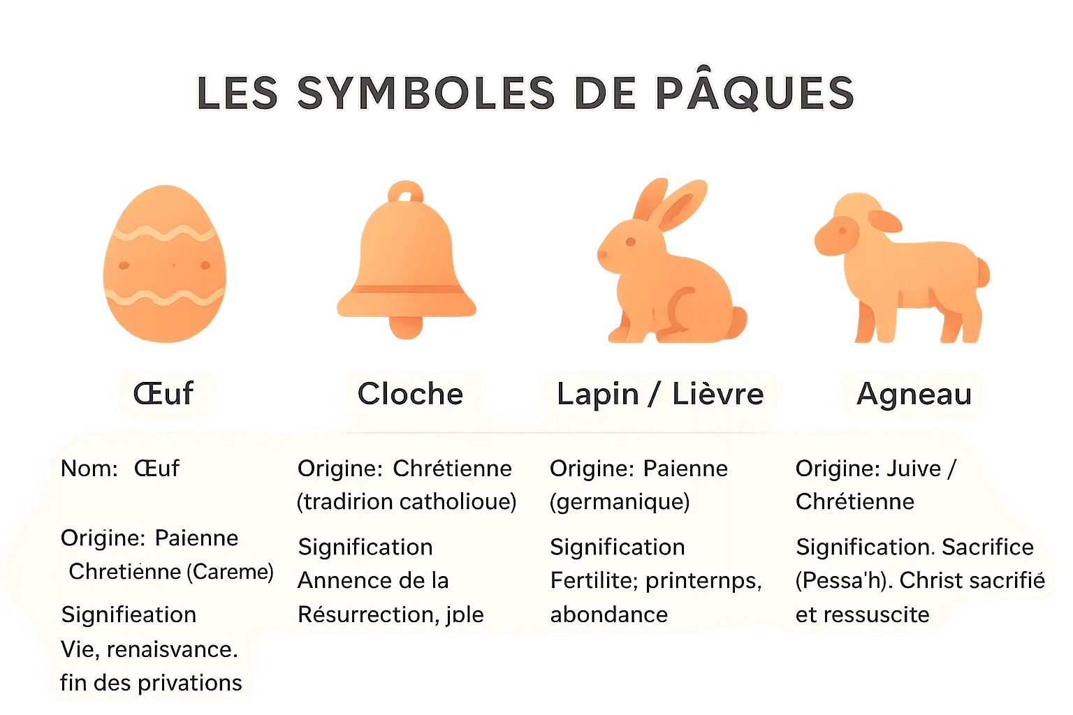 L'histoire de Pâques 🐣 : de Pâque juive aux œufs chocolat 5 Illustration des symboles de Pâques