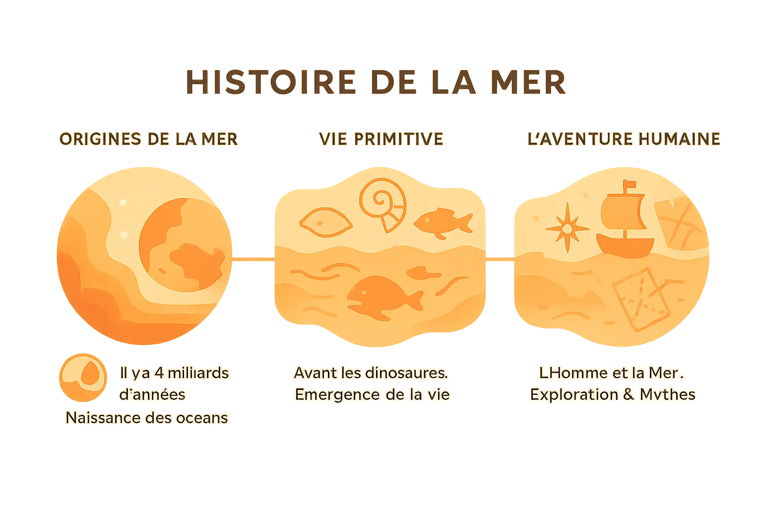 Illustration de l'histoire de la mer