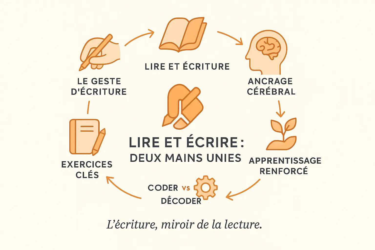 Illustration du lien entre lecture et écriture
