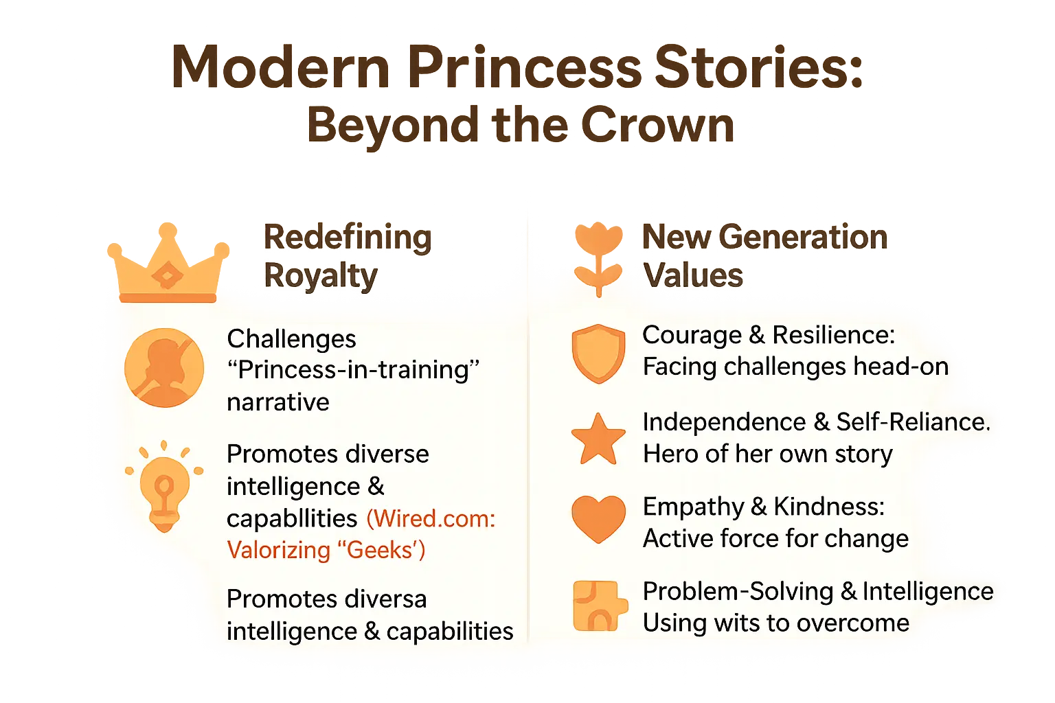 Modern princess stories illustration