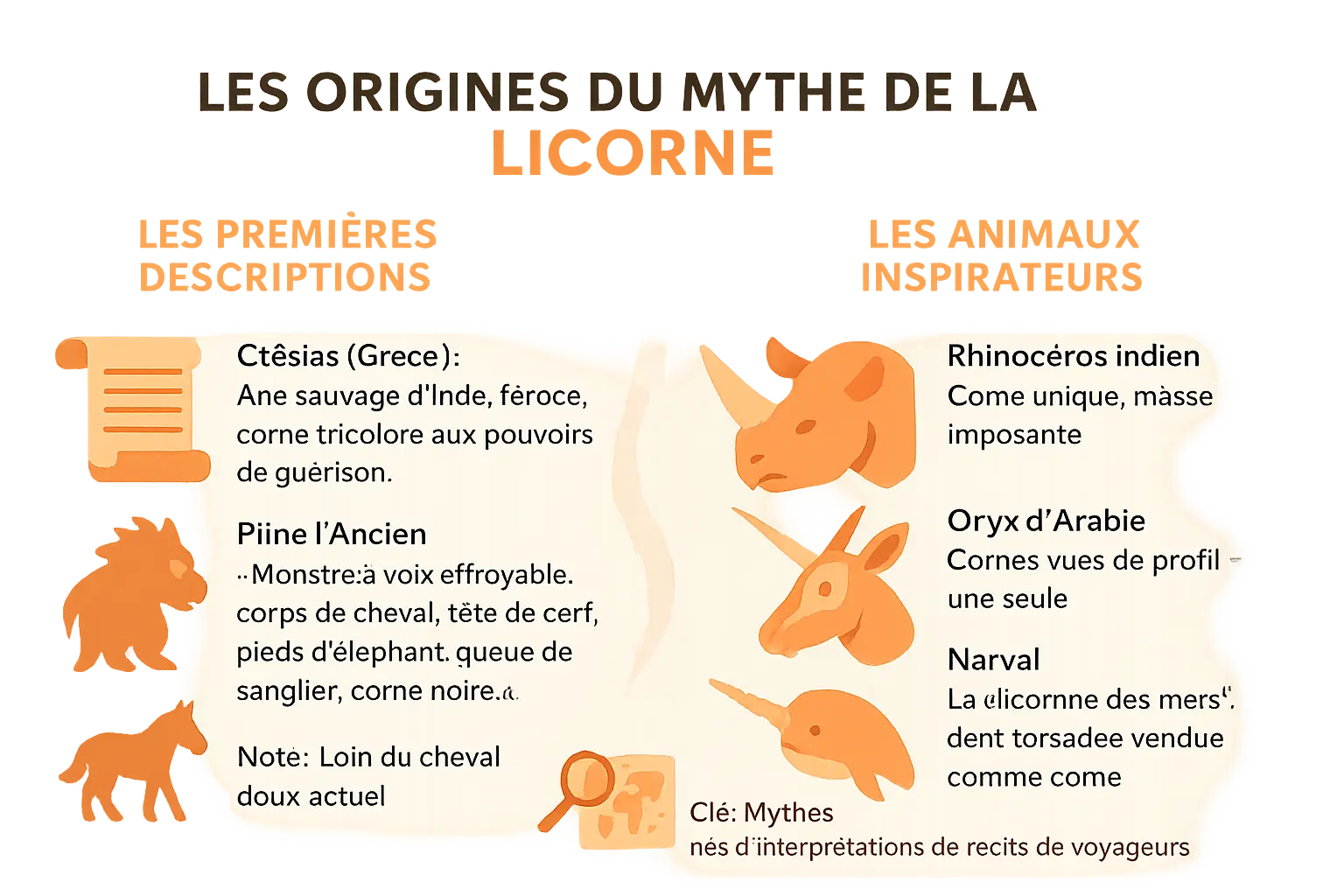 L'étonnant récit de la licorne : du mythe à l'icône moderne 2 Infographie sur les origines mythologiques de la licorne