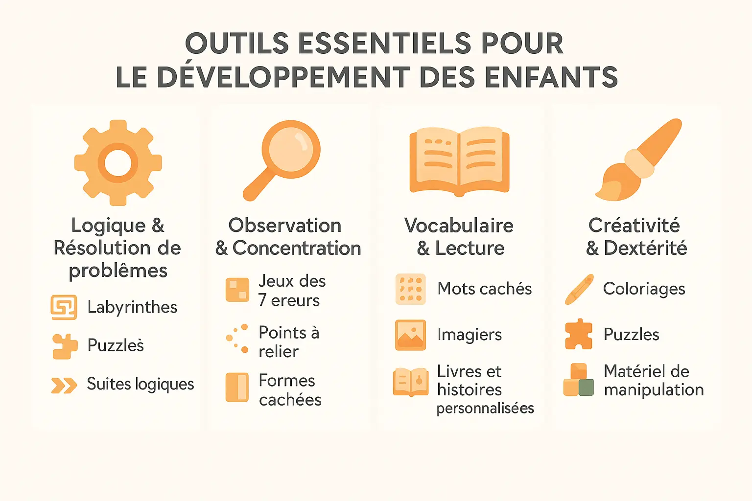 Outils éducatifs pour le développement des enfants