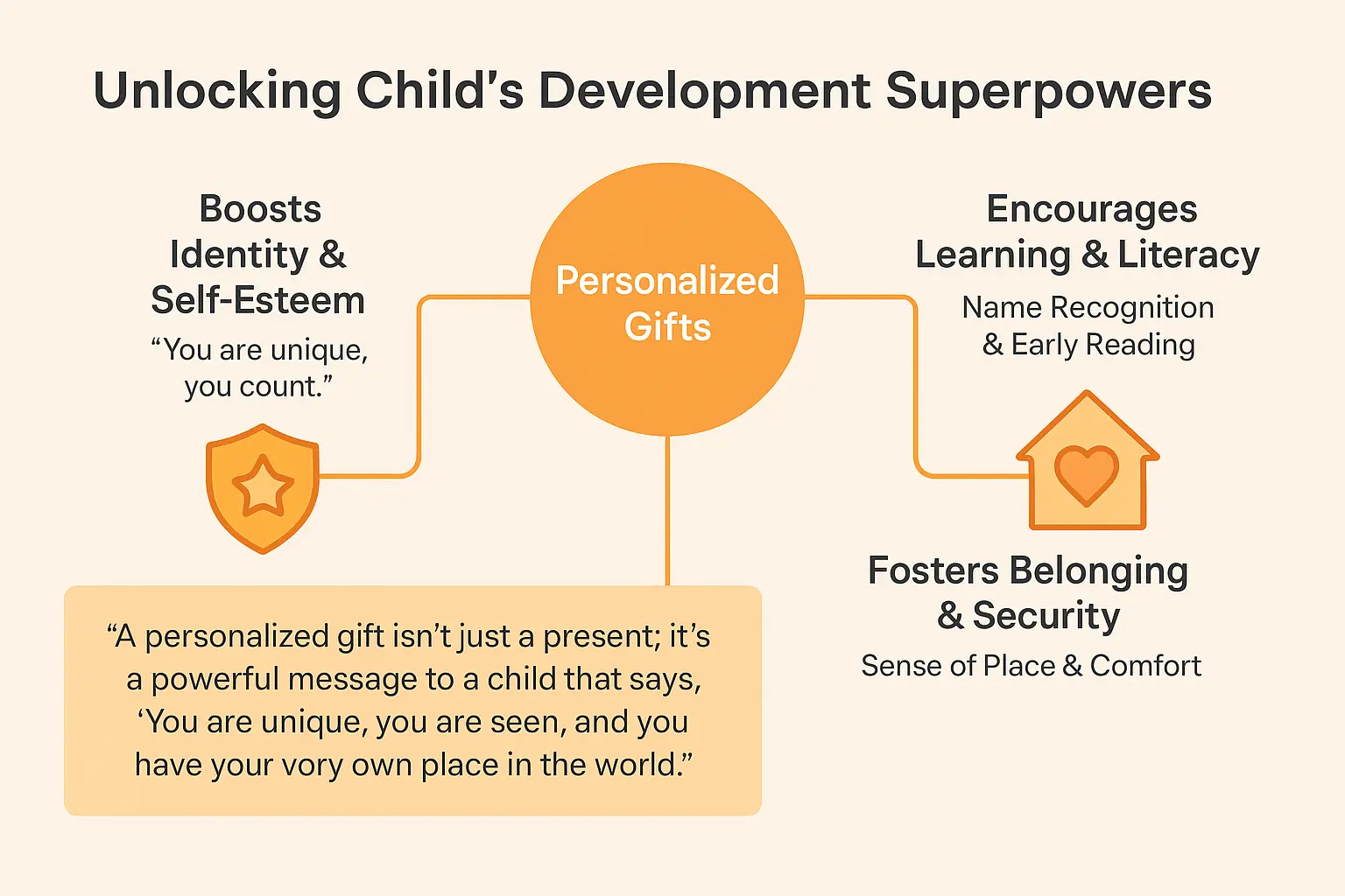 Child holding a personalized book with their name on it